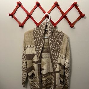 Neutral Aztec Print Cardigan